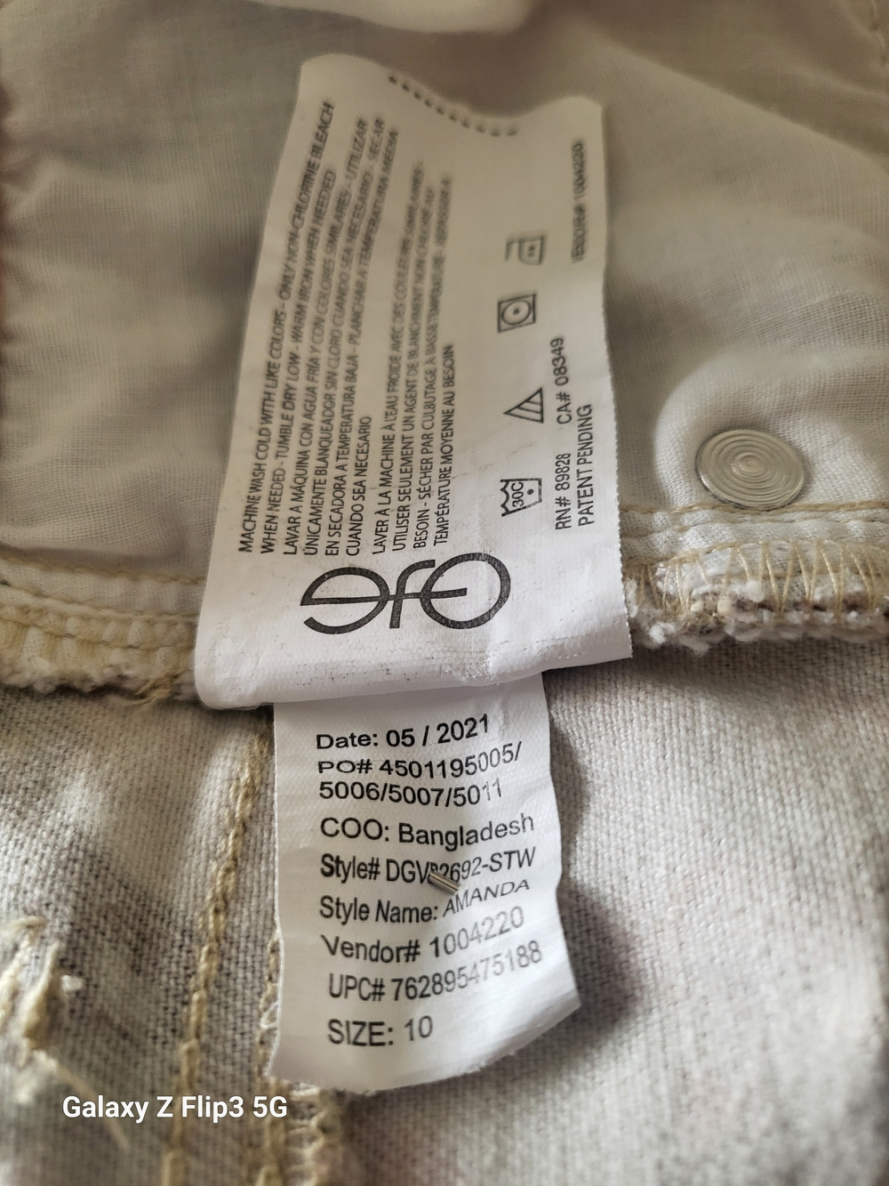 Gloria Vanderbilt Floral Cropped Pants in Cream, Green & Peach Pre-owned S (10) - Picture 7 of 7